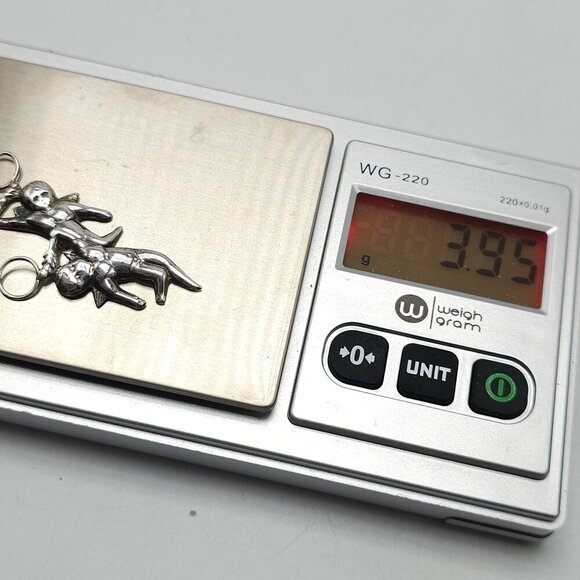 Sterling Silver Angel Charms Pair Quirky Cupid Figures For Jewelry Making - Picture 3 of 4